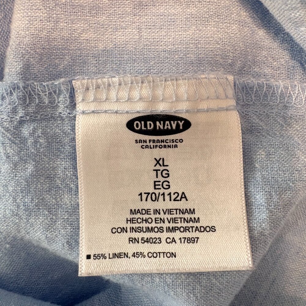 Old Navy Boyfriend Shirt XL Classic Blue Button Down Coastal Preppy EUC - Picture 5 of 5